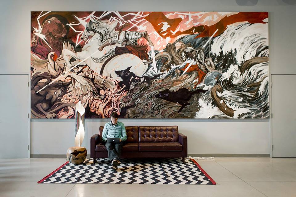 Amazing Mural from the @Shopify lounge