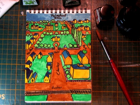 1890s sketch of Charles Street, Hamilton (Ont)