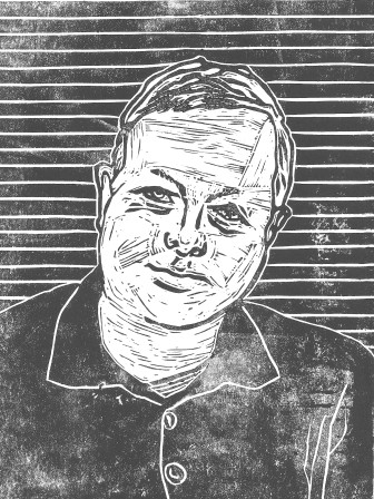 Self-portrait - Lino Print on Paper