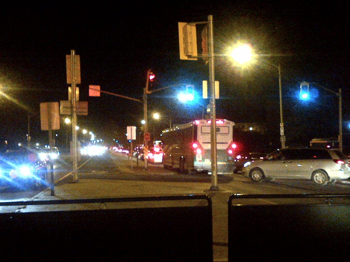 Looking East on Main St at MAC - 7 pm