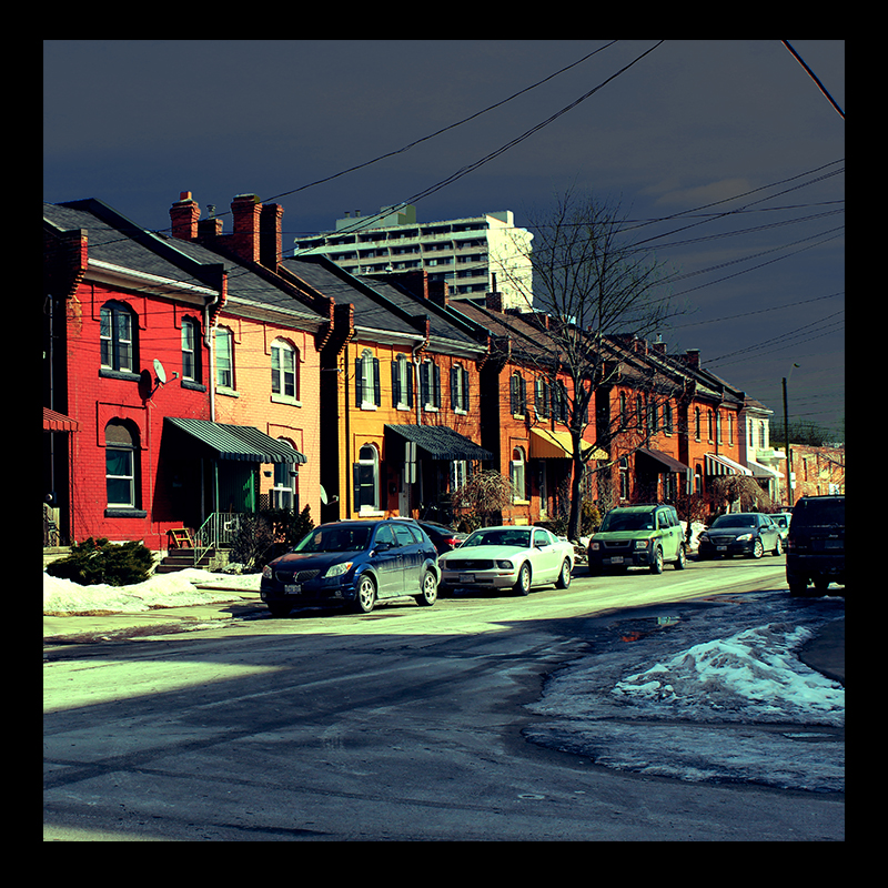 Corktown 19th Homes, Hamilton (Ont). Photo by urban landscape artist @erskinec